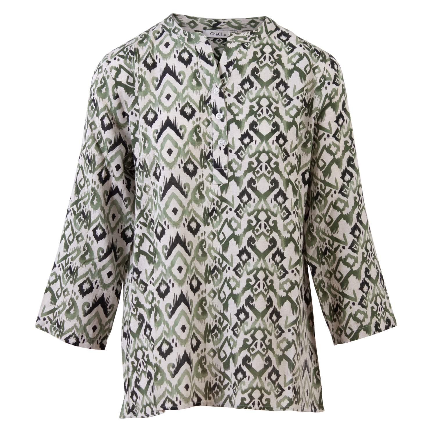 Zbyz Dame Bluse Plus Size Green Combi 42 44