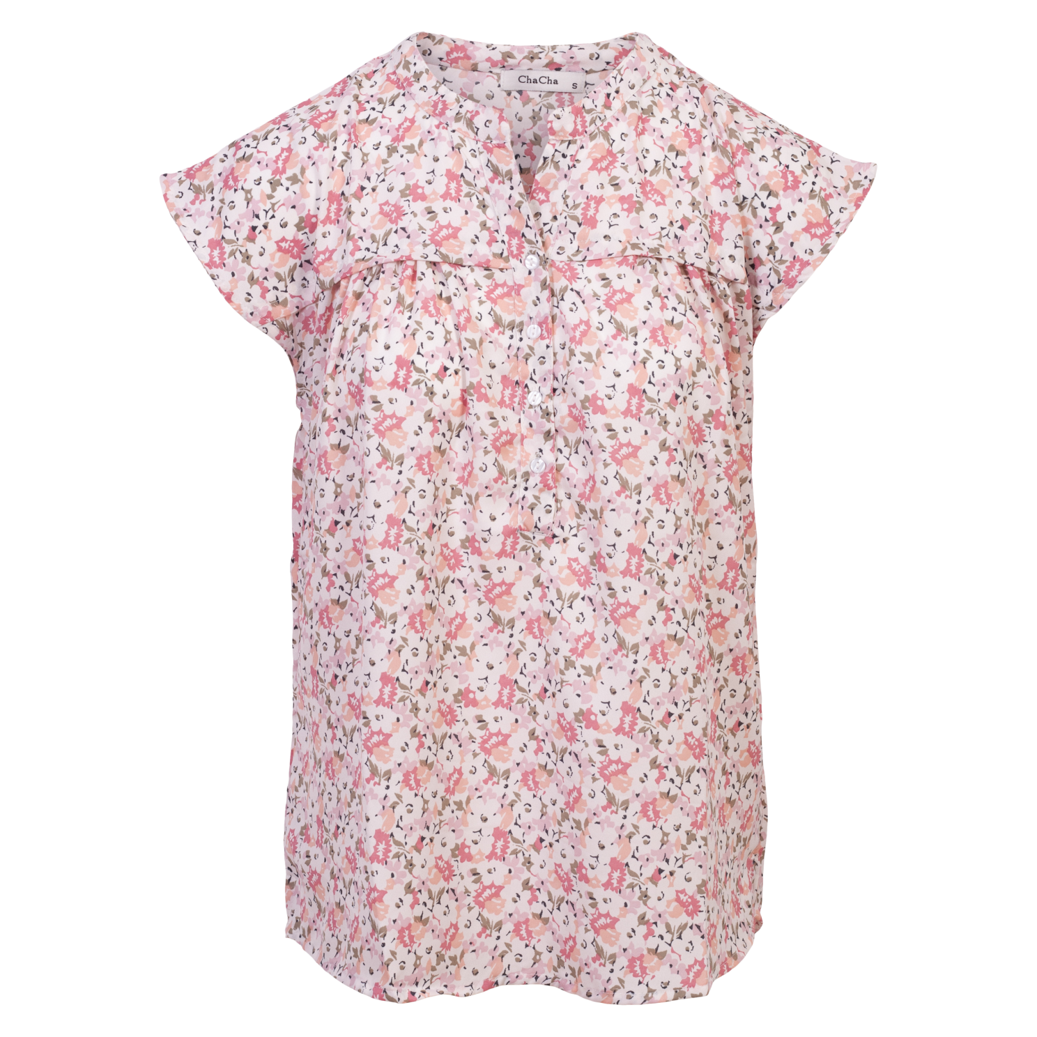 Zbyz Dame Kortærmet Bluse Plus Size Print   54 56