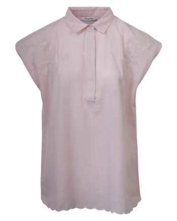 Zbyz Dame Kortærmet Skjorte   Hørmix Plus Size Rose 54 56