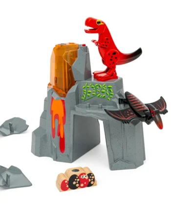 Aktiv Vulkan Med Dinosaurer