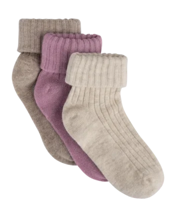 Bekids Uld Rib Strømpe  -pak Burnished Lilac 15 18