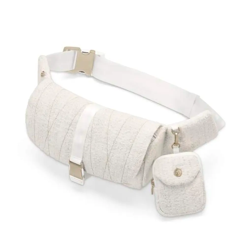 Belt Bag Bouclé Cream White