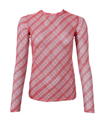 Black Colour Bluse Anne Mesh Red Check