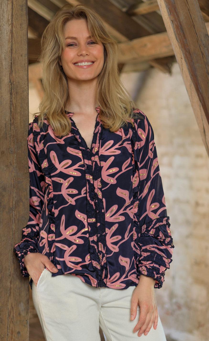 Black Colour Bluse Luna Black Passion