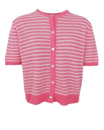 Black Colour Cardigan Dell Striped Ss Raspberry