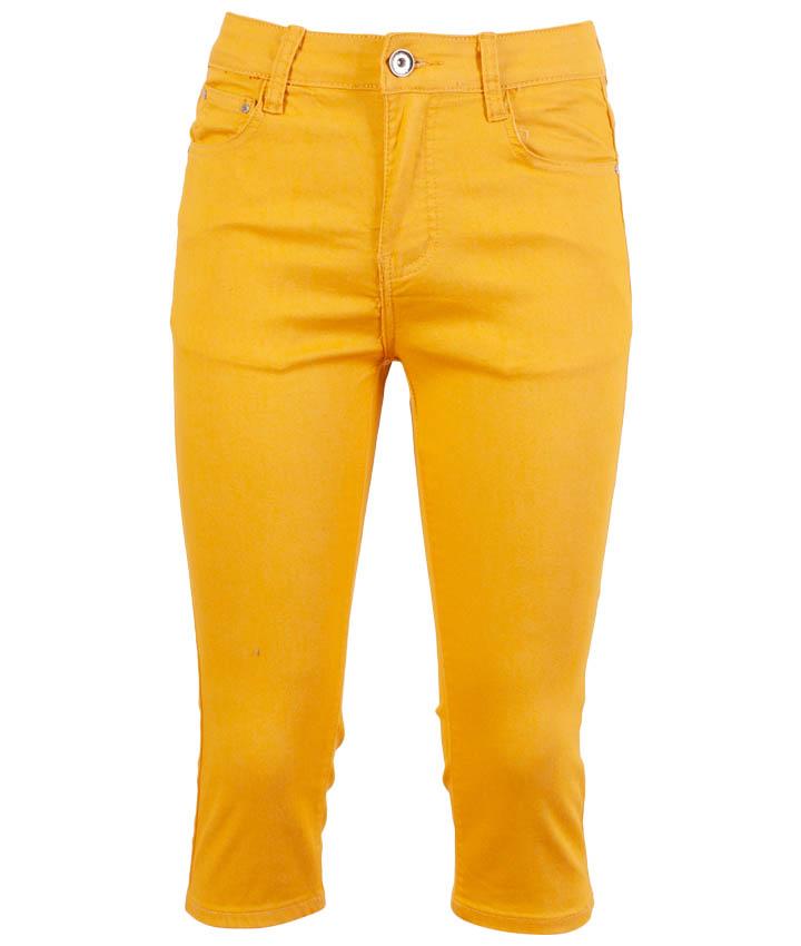 Bs Jeans Dame Capri Mustard 36