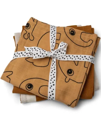 Burp Cloth   Pack Gots Deer Friends Mustard