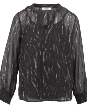 Chacha Dame Bluse Black Print
