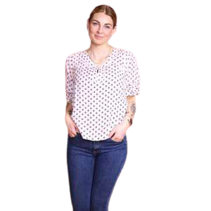 Chacha Dame Kortærmet Bluse White