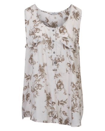 Chacha Dame Top Beige Flower Aop