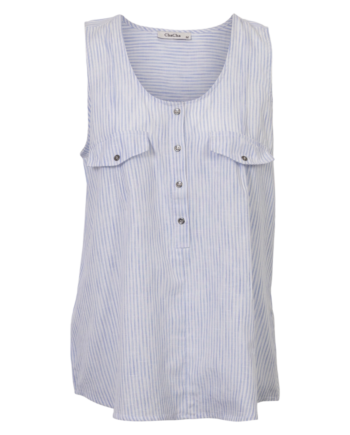 Chacha Dame Top Blue Stripe