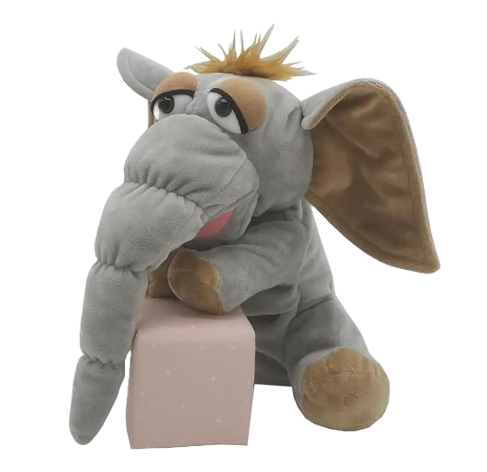 Elefant  Mammut  Hånddukke 25 Cm