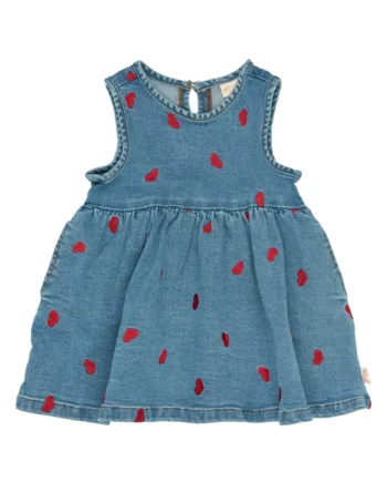Eva Denim Kjole Light Blue Denim Emb 80 Cm