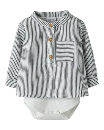 Far Langærmet Skjortebody Cloud Dancer Navy Blazer 86
