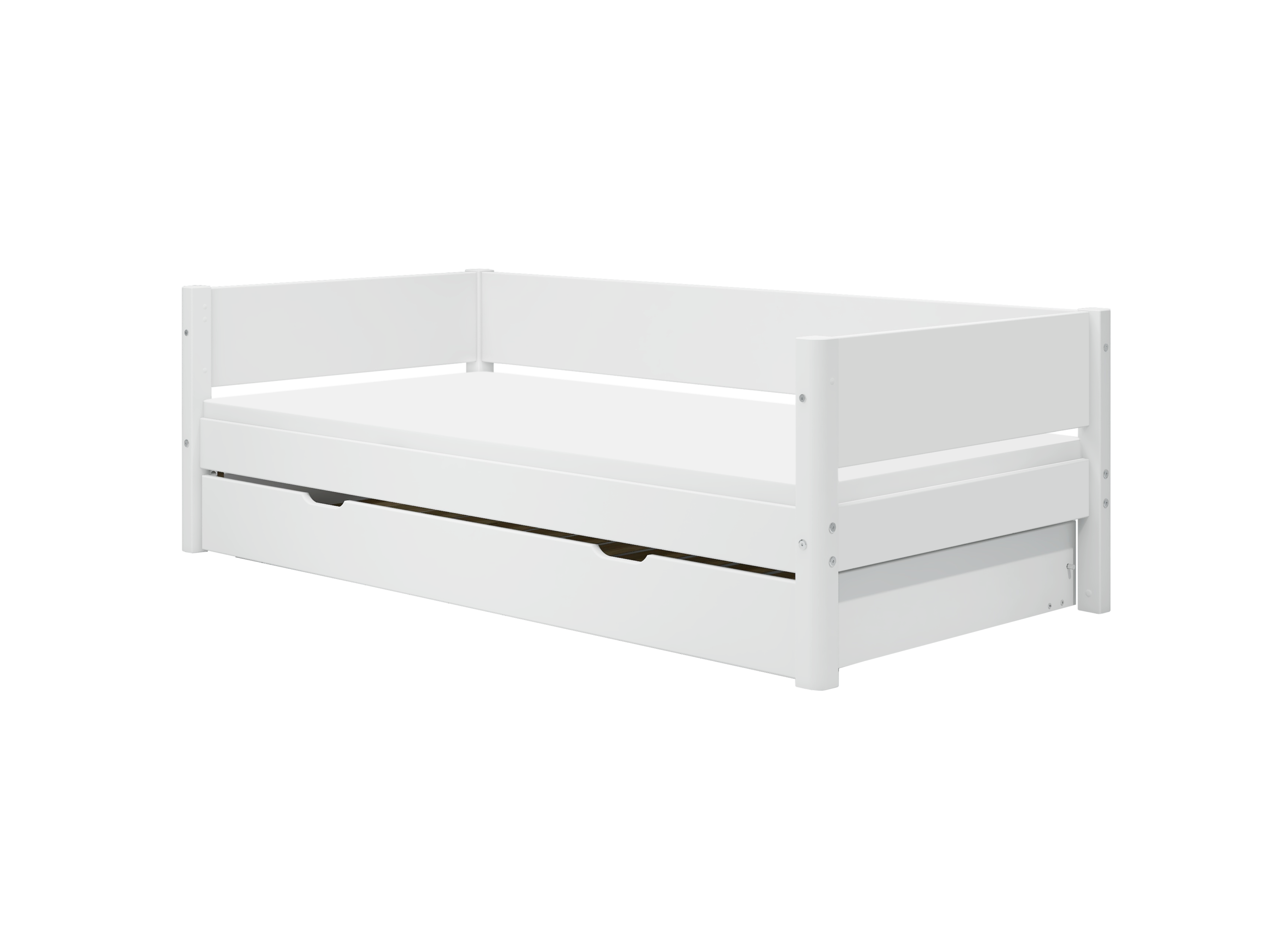Flexa White Enkeltseng 90x200 Cm Baggavl Incl Udtræksseng Hvid Eg