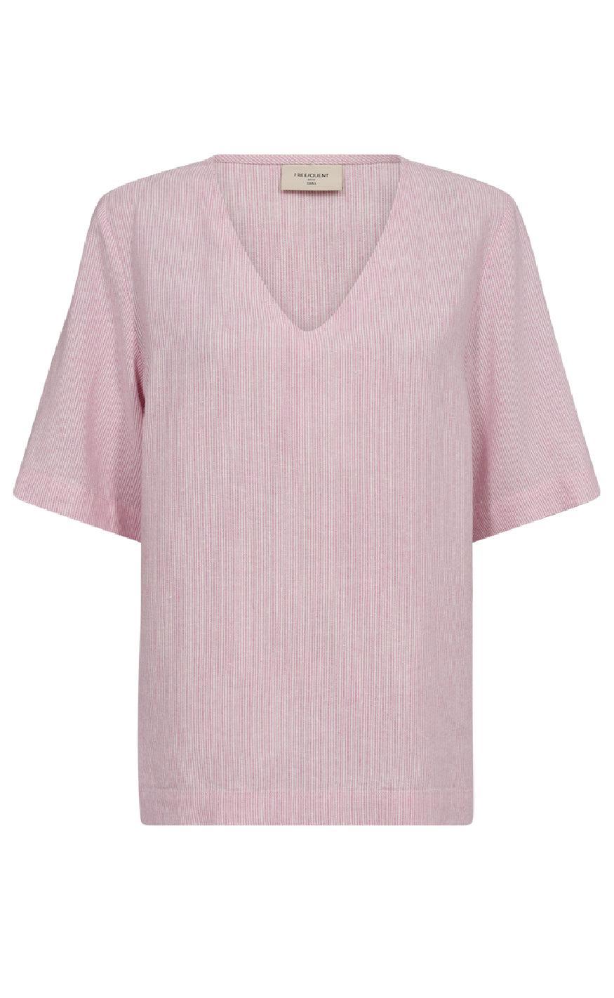 Freequent Bluse Lava Off White    Fuchsia Pink