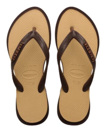 Havaianas Klipklapper   Sandal Top Point Fusion Dark Brown Golden