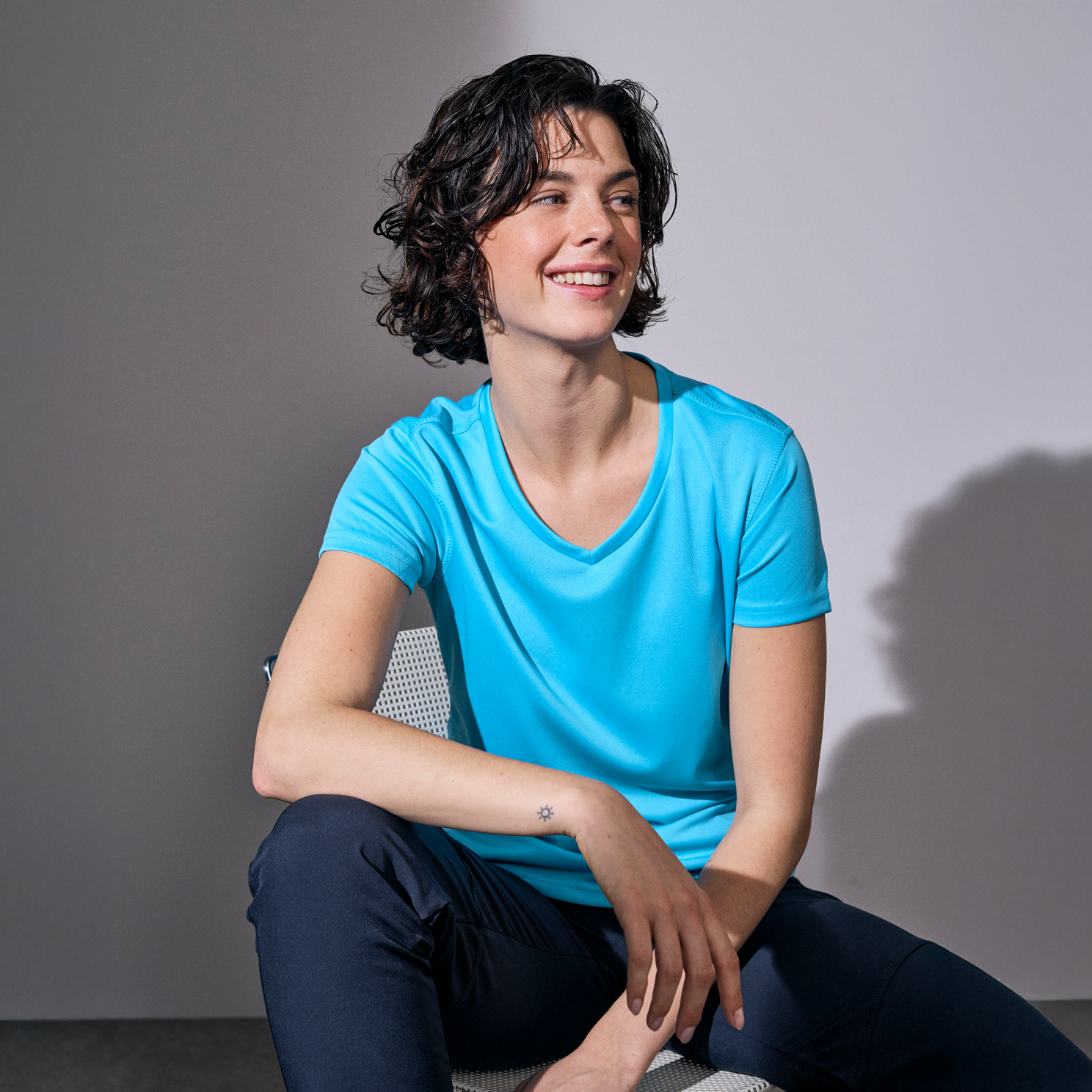 Id Yes Active Dame Trænings  -shirt Cyan