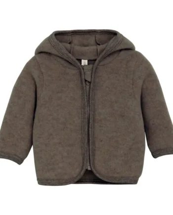 Jakke    ører Uld Fleece Brown Melange 68