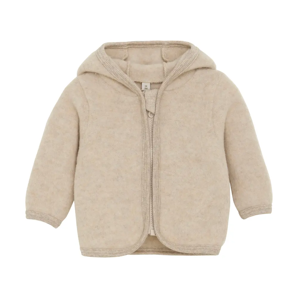 Jakke ører Uld Fleece Camel Melange 92