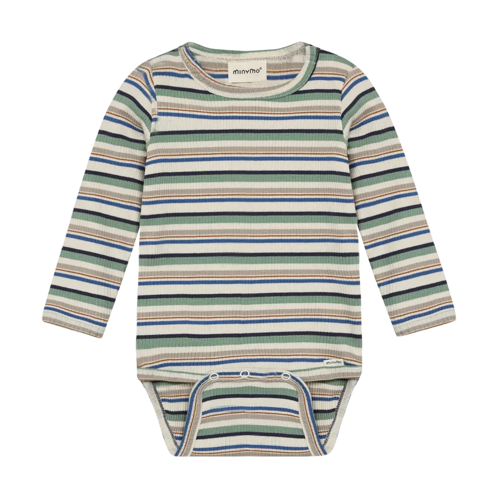 Langærmet Rib Body    Striber Lily Pad 56