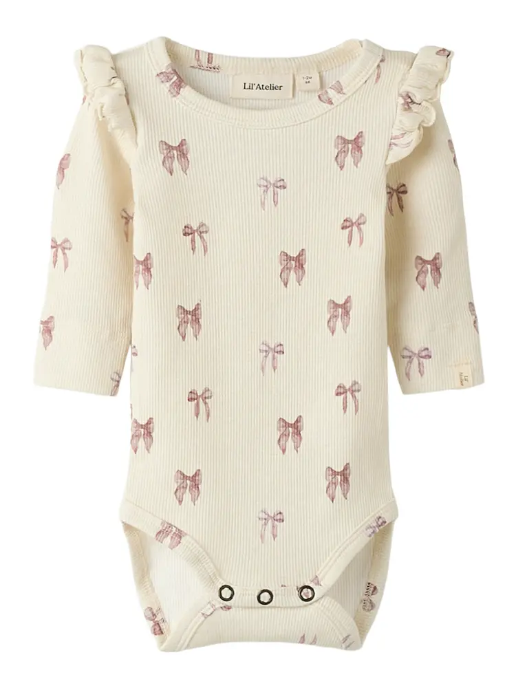 Lil  Atelier Gavo Slim Langærmet Body  Turtledove 80