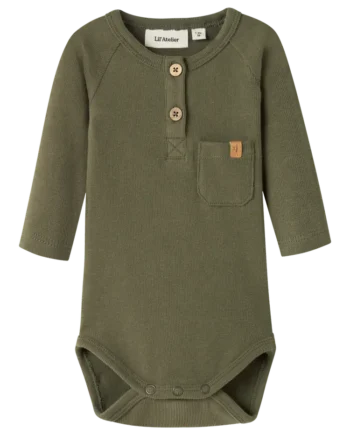 Lil  Atelier Luno Langærmet Slim Body Winter Moss 86