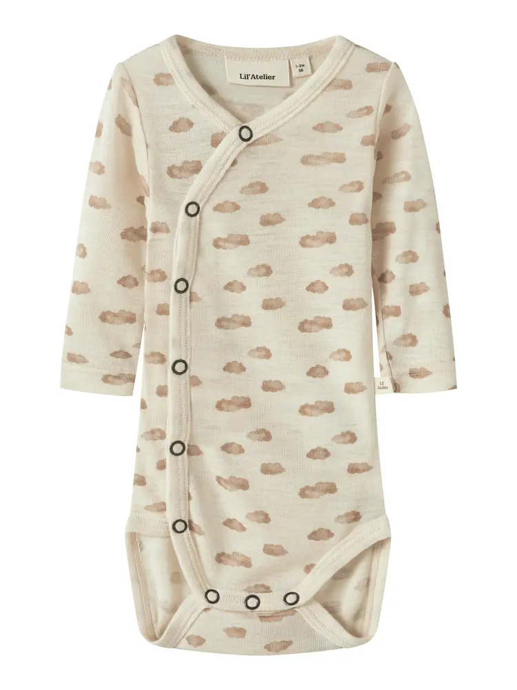 Lil  Atelier Nalu Uld Langærmet Wrap Body Turtledove 56