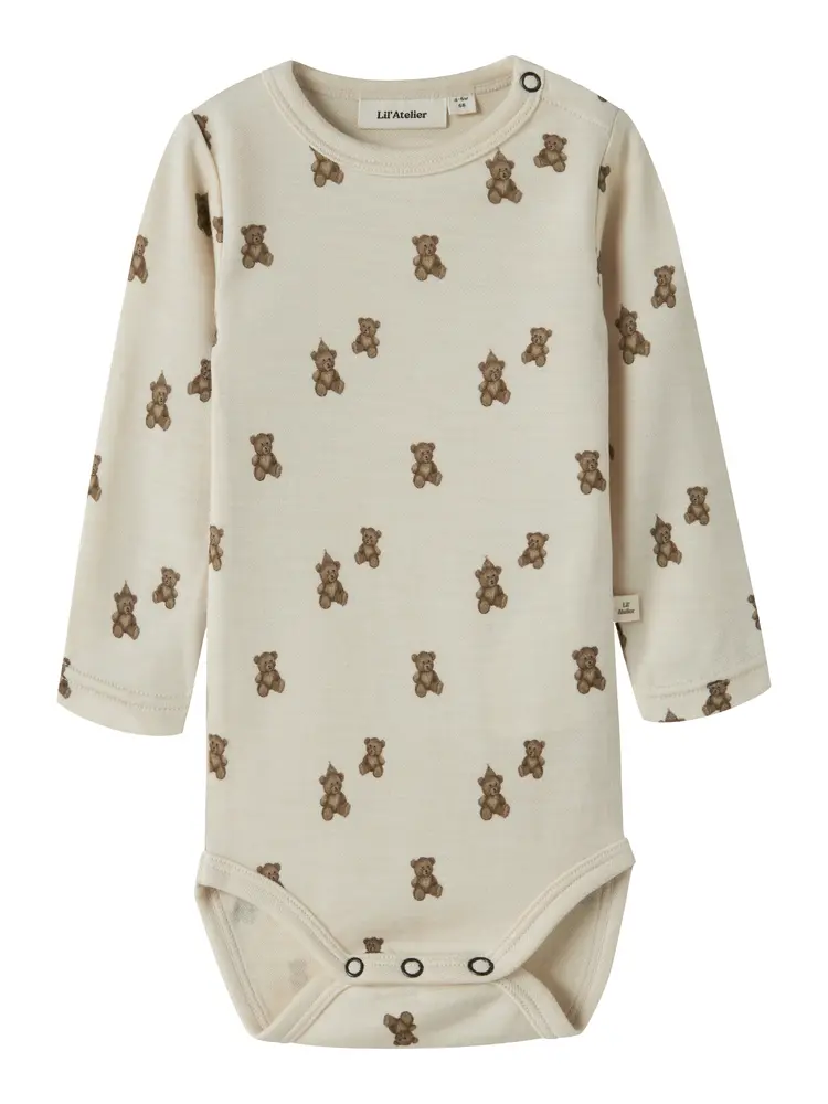 Lil  Atelier Nilo Nun Langærmet Uld Slim Body Turtledove 74