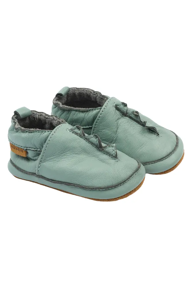 Mikk-line Læder Slipper Dino Green Milie 18-24 Mdr