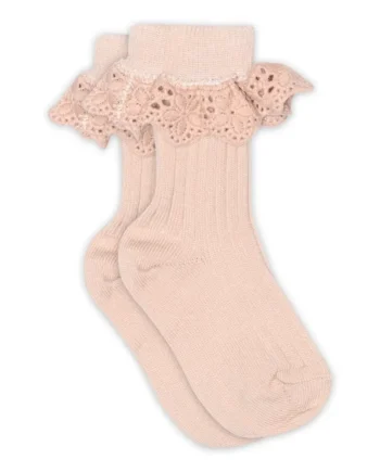 Mp Denmark Lea Strømpe Med Blonder Rose Dust 22 24