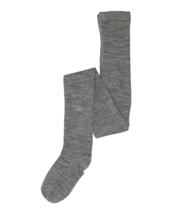 Mp Denmark Uld Strømpebukser Rib Grey Melange 90