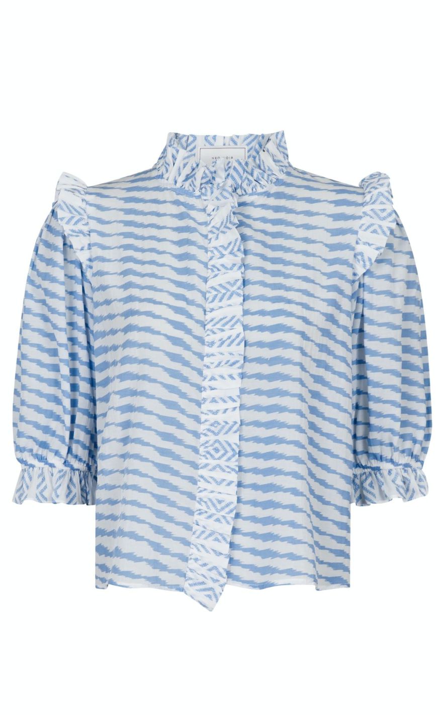 Neo Noir Bluse Chacha Graphic Light Blue