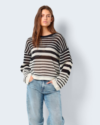Noisy May Dame Striktrøje Eggnog Black