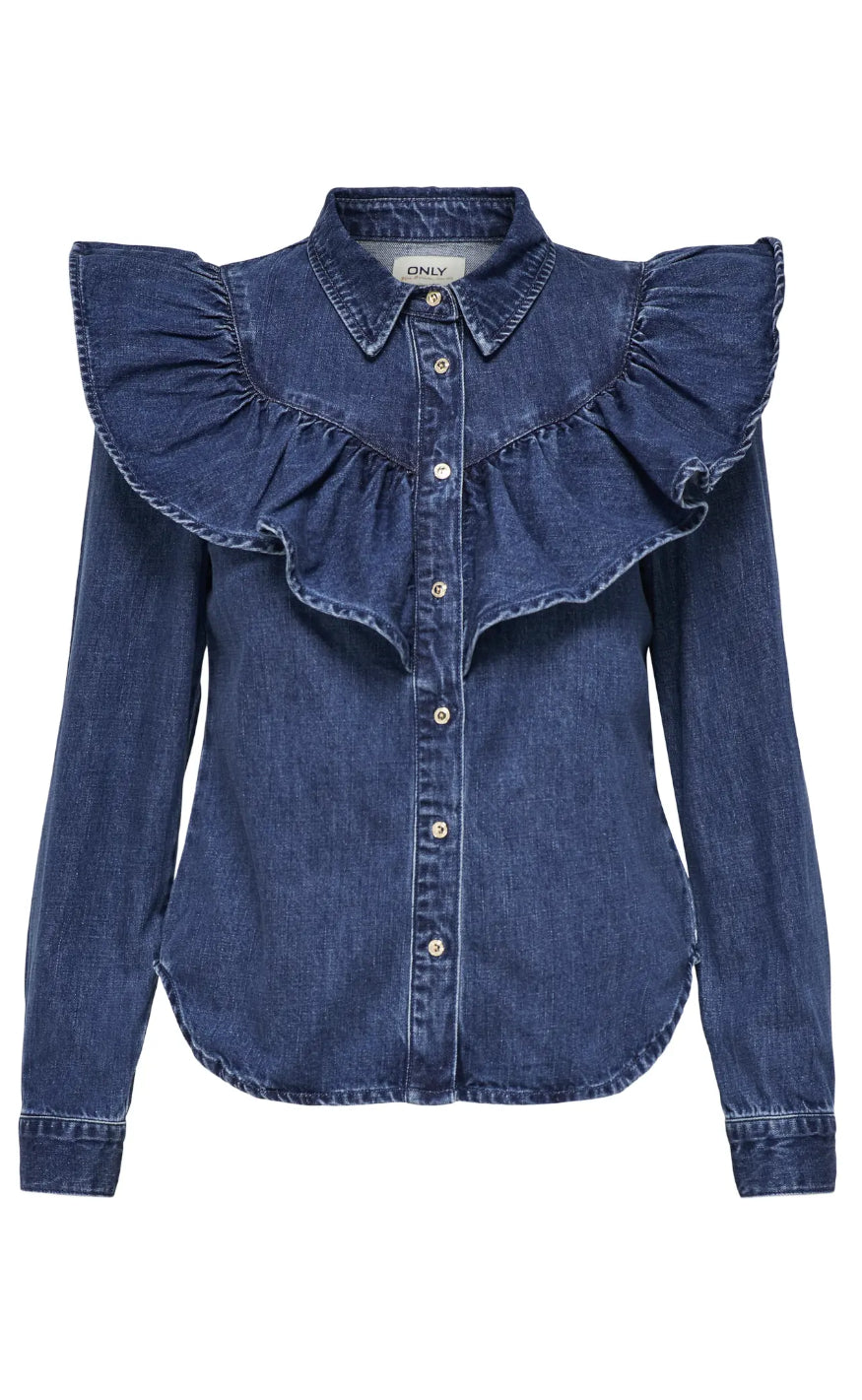 Only Bluse Indigo Dark Blue Denim