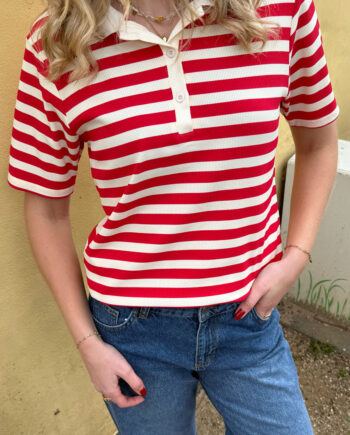 Say Ina Copenhagen Polo  -shirt Pamela Summer Red Striped