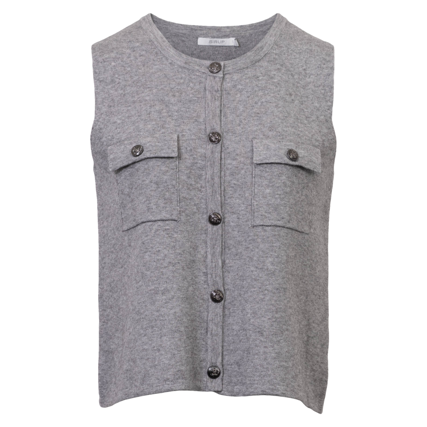Sirup Dame Strikvest Dark Grey Melange