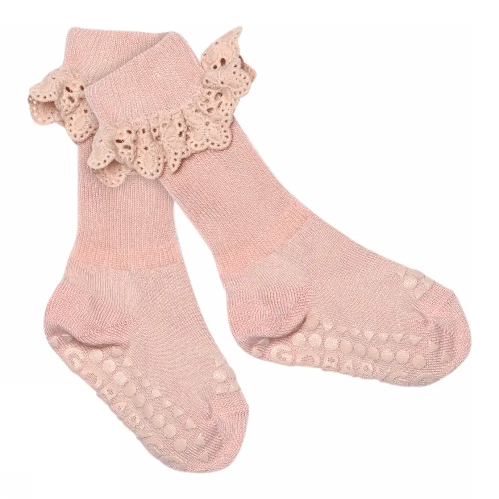 Skridsikre Bambusstrømper    Blonde Soft Pink 17 19