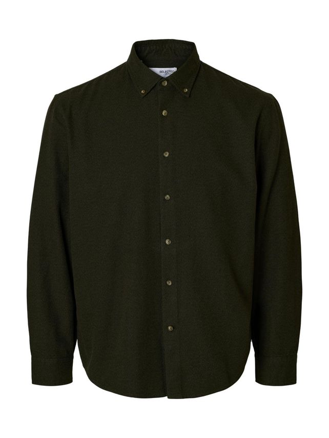 Slhregnoah Mix Bdwn Ls Shirt Camp