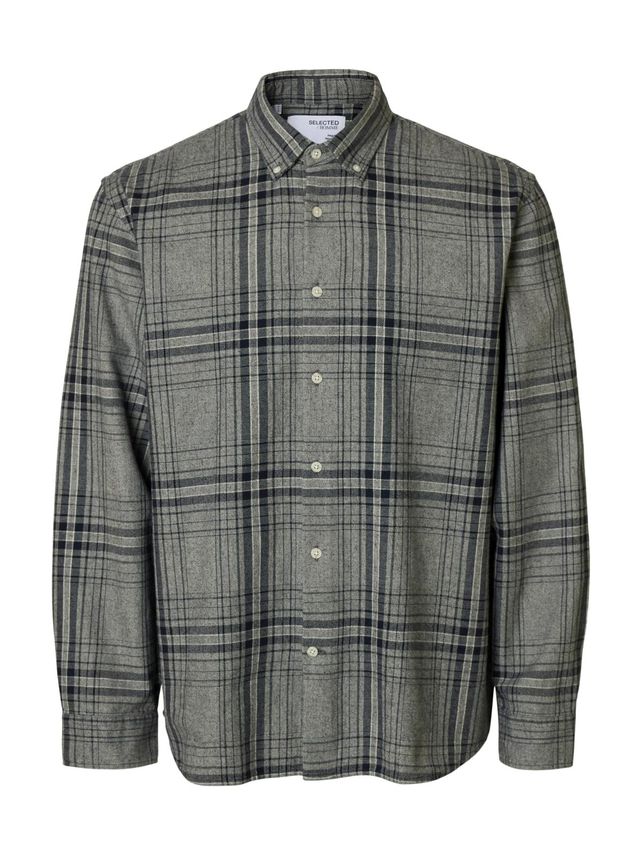 Slhregnoah Mix Bdwn Ls Shirt Camp