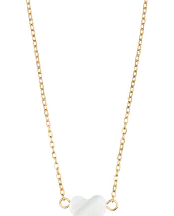 Smykkeli Copenhagen Halskæde Pearl Heart- Gold Colour