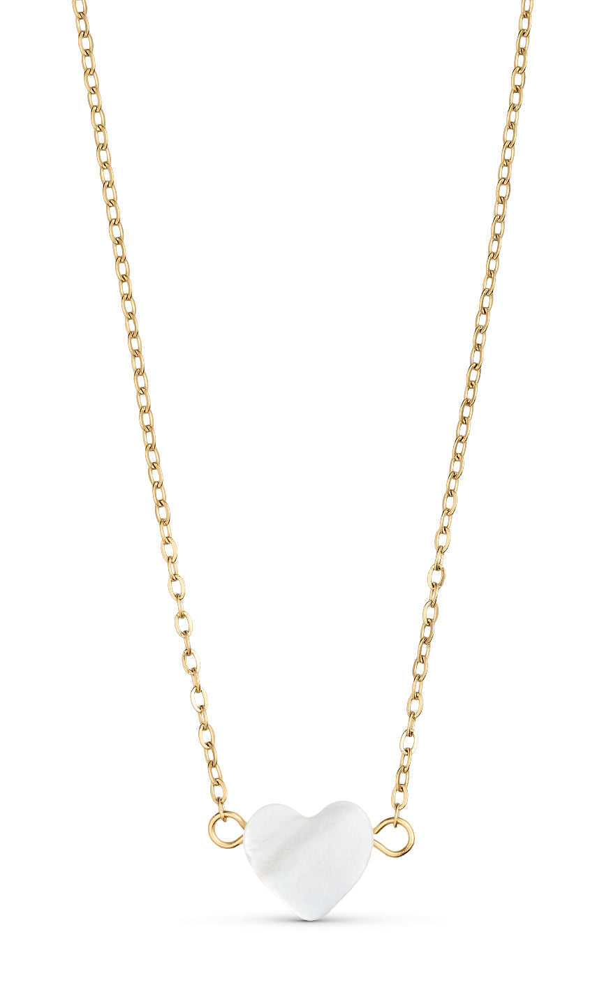 Smykkeli Copenhagen Halskæde Pearl Heart- Gold Colour
