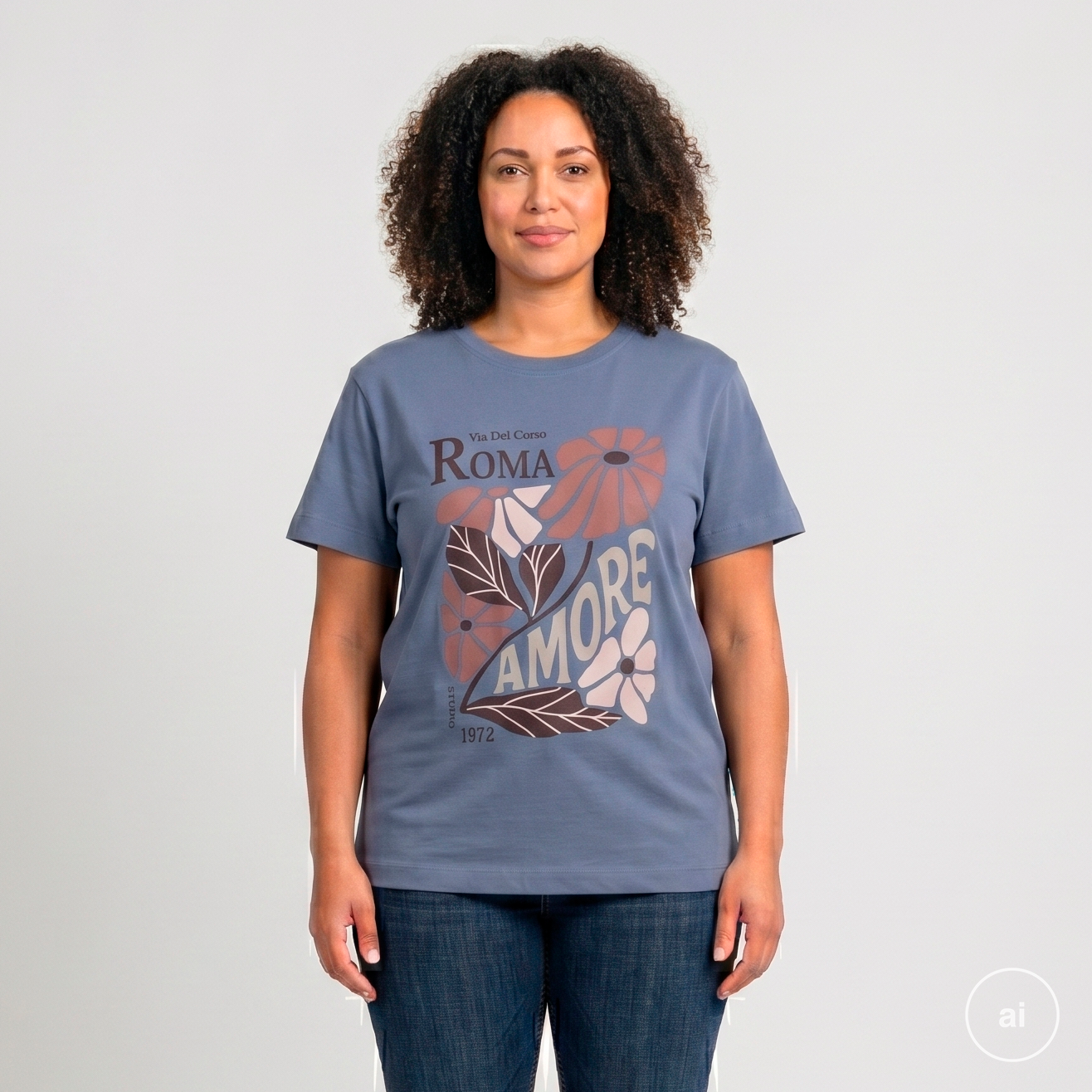 Steenholt Ass Dame -shirt Med Print P1 Wild Wind 44