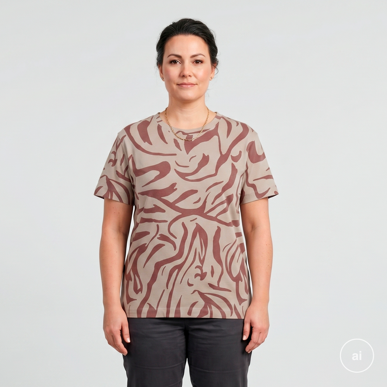 Steenholt Ass Dame -shirt P5 Aop Withered Rose 44