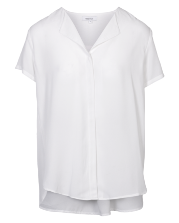 Steenholt Clara Dame Kortærmet Bluse Plus Size Bright White 52