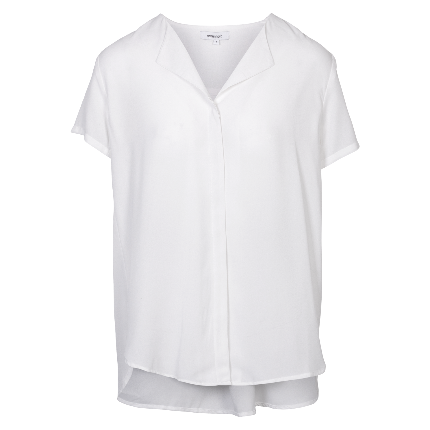 Steenholt Clara Dame Kortærmet Bluse Plus Size Bright White 52