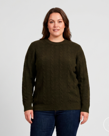 Steenholt Dame Striktrøje Dark Olive 44