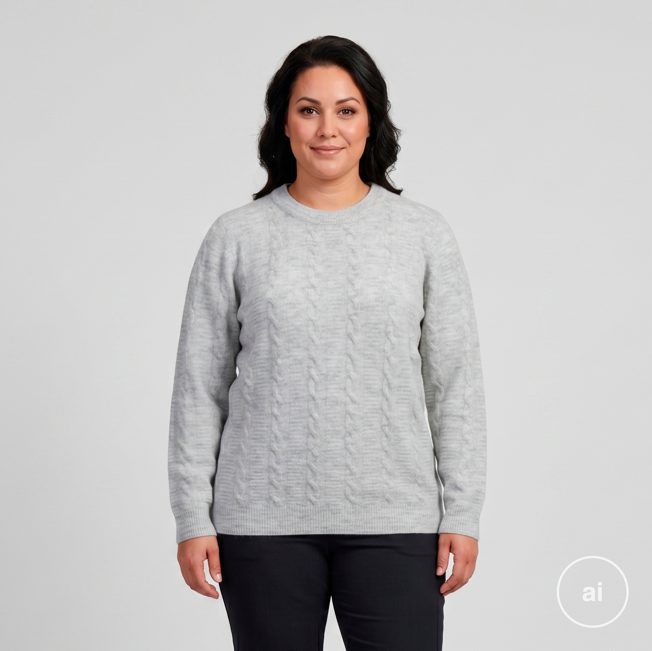 Steenholt Dame Striktrøje Grey Melange 52