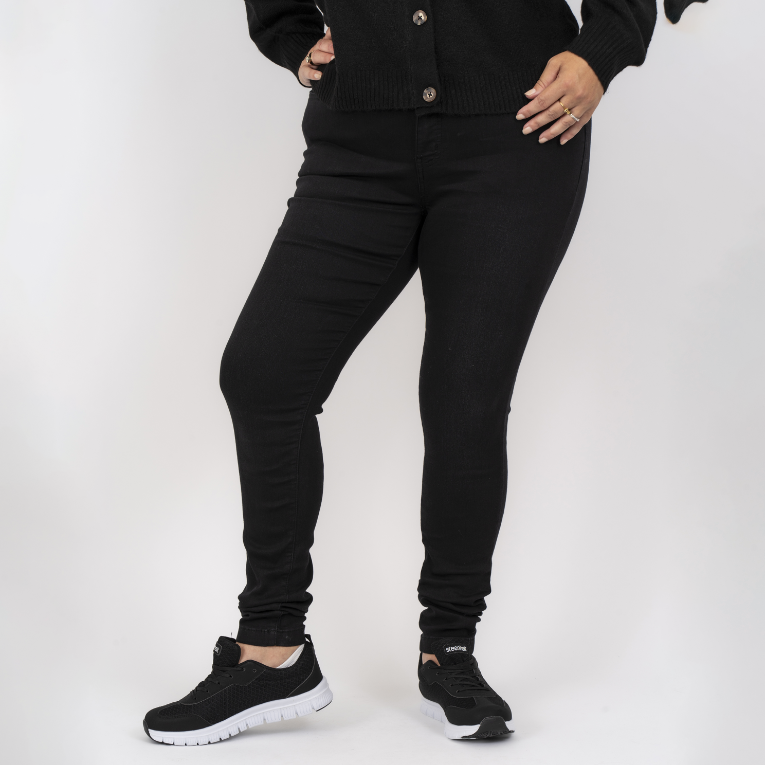 Steenholt Grace Dame Jeans Stretch Plus Size Black 54 32