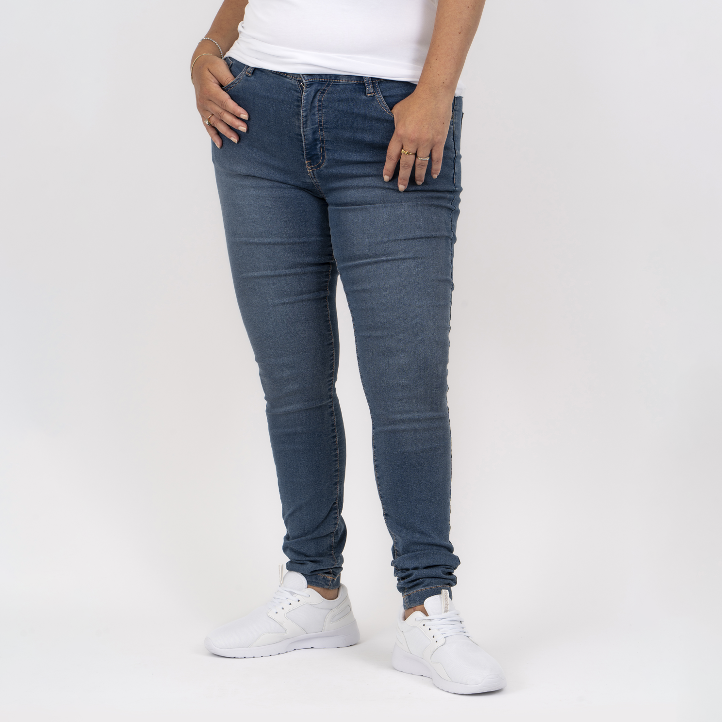 Steenholt Grace Dame Jeans Stretch Plus Size Medium Light Blue 54 32